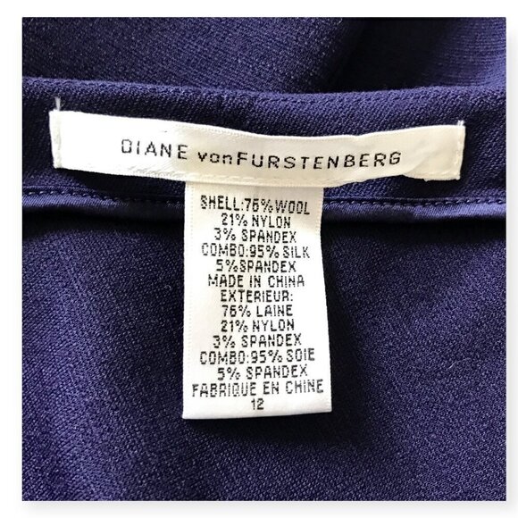 Diane von Furstenberg purple wool blend ponte dress, Size 12 - Picture 10 of 10